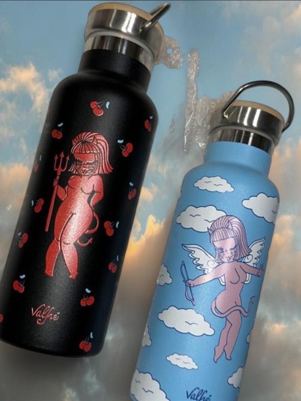 Valfré blue cherub and red Lucy devil